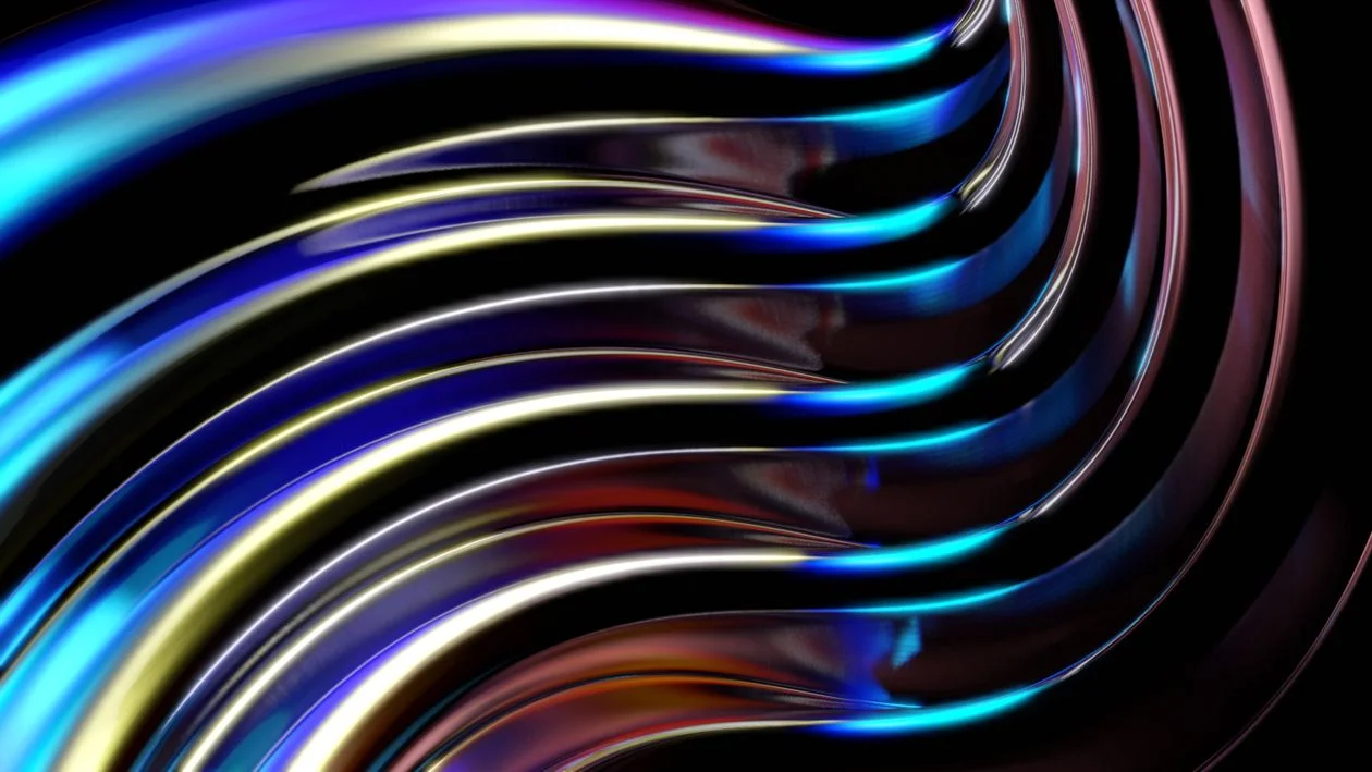 Vibrant abstract wave of flowing digital color, representing AI service delivery applying one methodology across every client