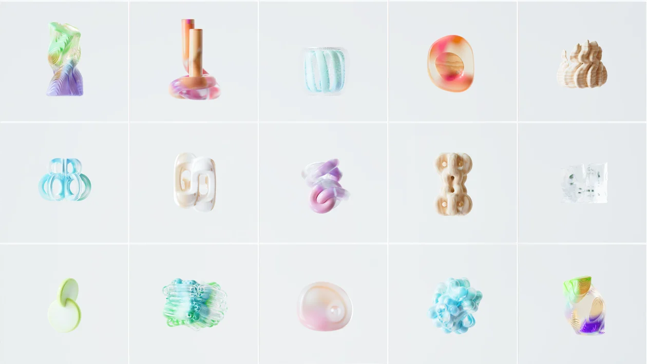 Grid of distinct AI-generated pastel forms, representing one methodology producing a specific result for every client when you scale high-ticket consulting with AI