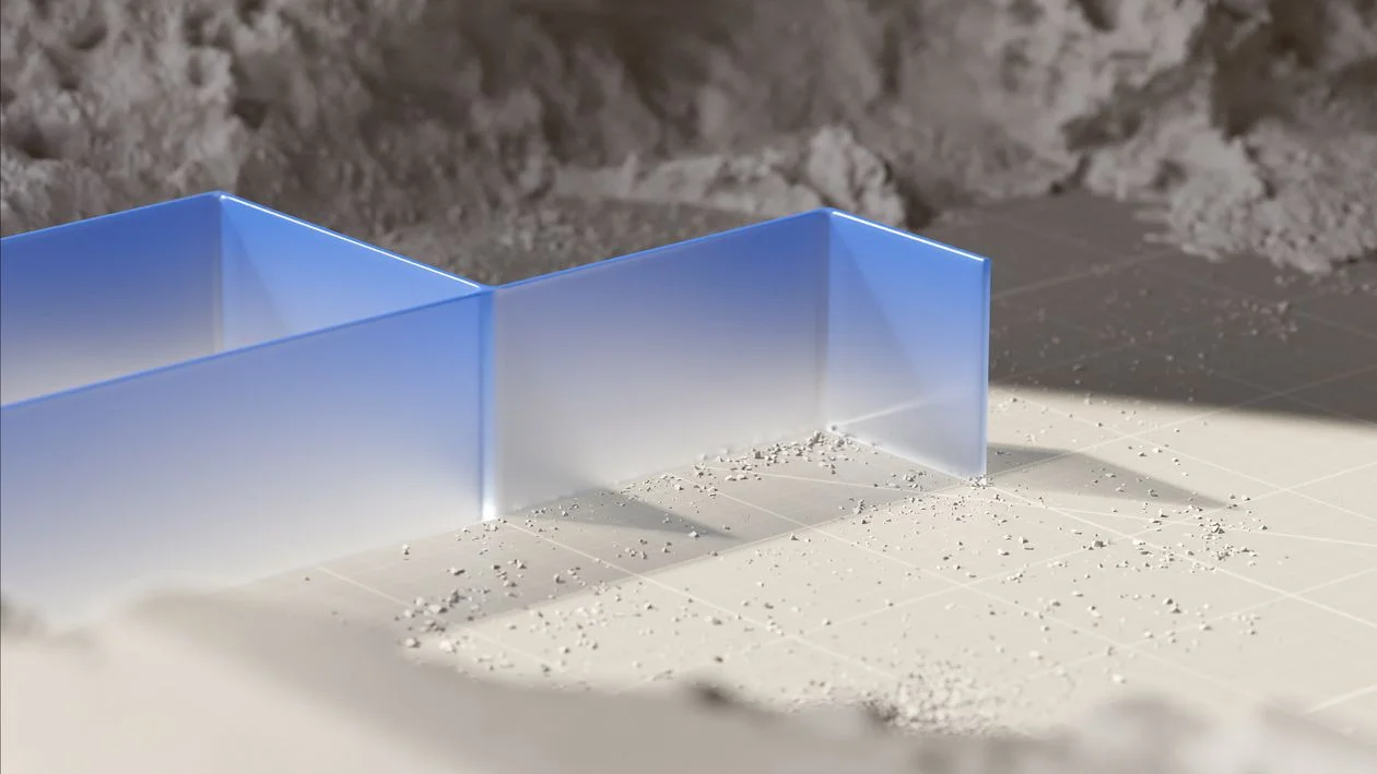 Blue geometric AI structure, representing the isolated per-client workspaces that let a practitioner deliver high-quality work to more clients