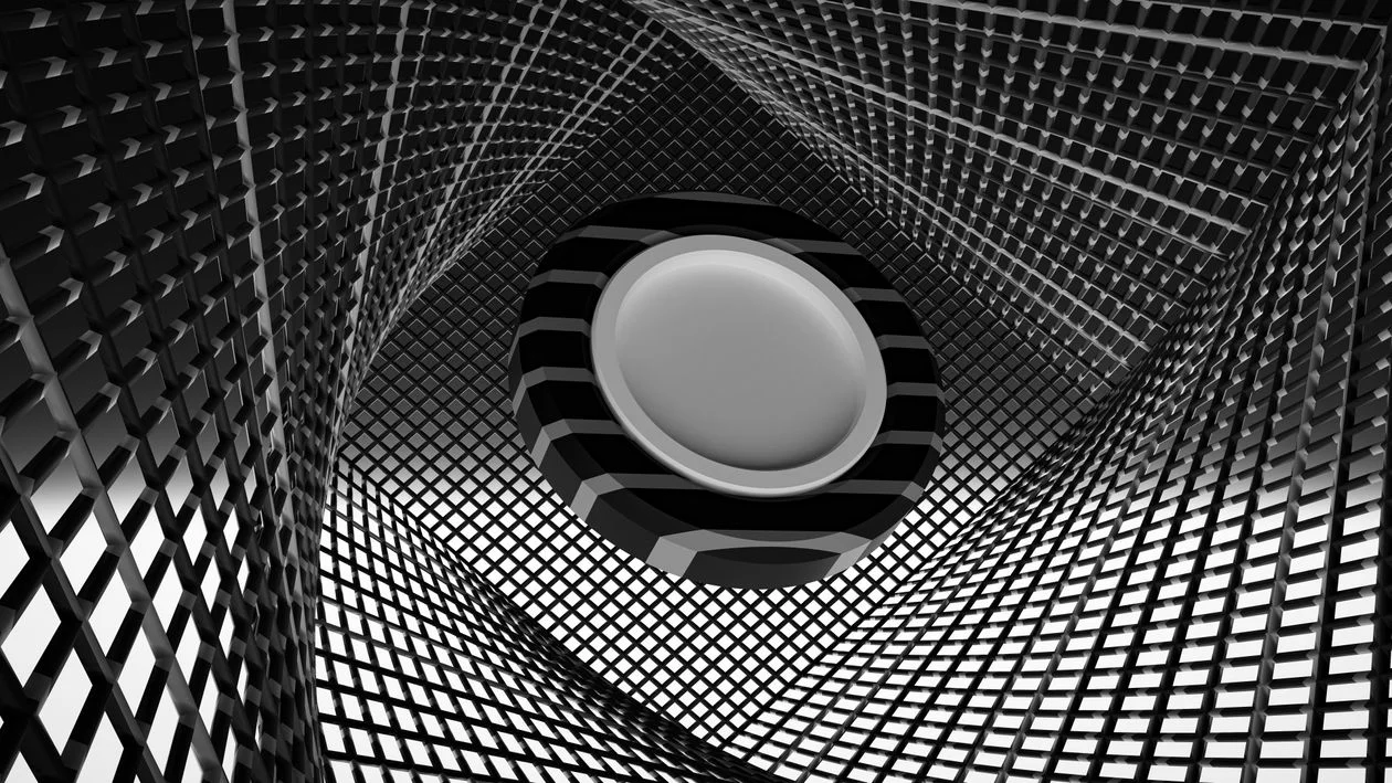 Black and white geometric pattern built around a central circular element, representing one repeatable method applied across every client