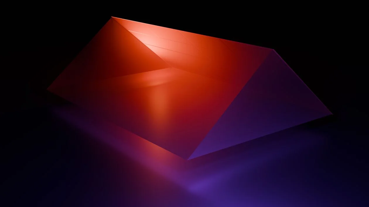 A single glowing geometric prism isolated against a dark background, representing one client workspace sealed from every other