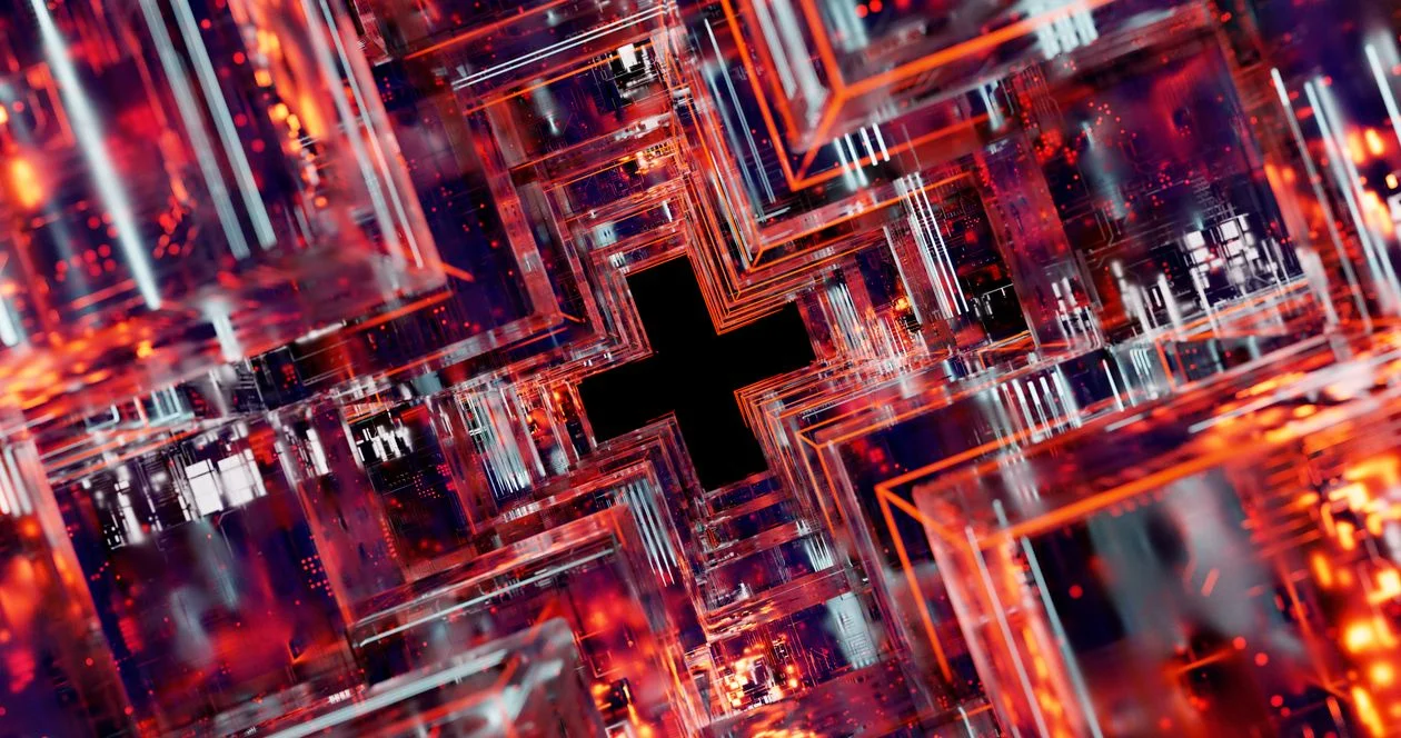 Intricate glowing circuit visualization, representing the metrics that show client work automation is working